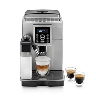 De'Longhi Perfetto ECAM 23.460.SB - Cafetera Supe automática (15 bares de presión, sistema cappuccino automático, depósito de agua extraíble 1.8 L, panel LCD, limpieza automática) Plata/Negro