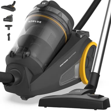 Newlux - Aspiradora sin Bolsa Potente (20Kpa) InfinityPower V4500 con Sist. Ciclónico, Depósito 3L XXL, Filtro HEPA 13 y 6 Fases de filtrado | Cepillo Rotativo de Animales | Potencia Regulable
