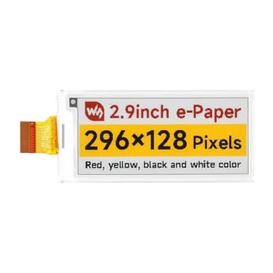 TUOPUONE Pantalla de papel electrónico crudo de 2.9 pulgadas (G), pantalla de tinta electrónica, 296 x 128, interfaz SPI rojo/amarillo/negro/blanco,