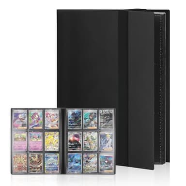 Álbum 360 Cartas con Correas Elásticas, Apertura Lateral Segura y Protección Antiarañazos para Pokémon/Yu-Gi-Oh!, Almacenamiento Duradero en Material PP