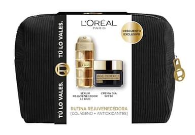 L’Oréal Paris Age Perfect Set, Sérum Reafirmante 30 ml + Crema Regeneradora SPF 30 50 ml, Péptidos y Antioxidantes para Reafirmar y Proteger Piel Madura