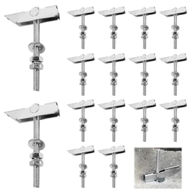 16 Piezas Tarea Pesada Tacos Pladur, M8 x 100 mm, Taco Basculante de Acero Carbono, para Fijar Ventiladores de Pared, Pernos de Palanca Anclajes para Paneles de Yeso, para Pared Hueca Techo
