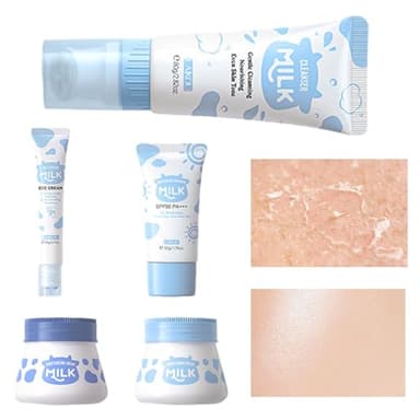 Set de regalo para el cuidado de la piel para niñas adolescentes, 5 piezas, kit de cuidado facial, incluye crema limpiadora, crema para los ojos, hidratante, protector solar y crema blanqueadora