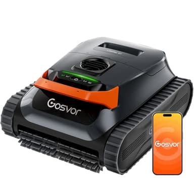 (Nuovo 2026) Gosvor Robot Piscina Limpiafondos y Paredes, Doble Filtración, Planificación Inteligente Rutas, 5 Modos, Control APP, 200Min Autonomía, Línea Agua y Zona Poco Profunda, Auto Parking, 200㎡