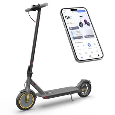 Patinete Eléctrico Adultos, Scooter Electrico Plegable，Ruedas 8,5” Patin Electric, Doble Frenos de Disco (Gris + Amarillo)