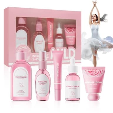 Gel Íntimo de Limpieza Kit, Kit Higiene íntima,Cuidado íntimo Hidratante5 en 1 con pH Balanceado,Hidratante y Calmante Para Higiene Diaria y Confort