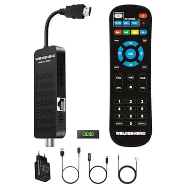 Decodificador TDT HD 2025-tdt HD TV,Decodificador DVB-T2, HD 1080P H265 HEVC Principal 10 bit, Soporta-IPTV/USB-WiFi/DLNA/PVR/Multimedia [ Mando a Distancia 2 en 1 con Control de TV ]