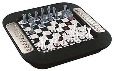 Lexibook, Chessman FX Juego de Ajedrez Electrónico con Teclado Táctil y Efectos de Luz y Sonido 32 Piezas 64 Niveles de Dificultad, Negro/Plateado, CG1335
