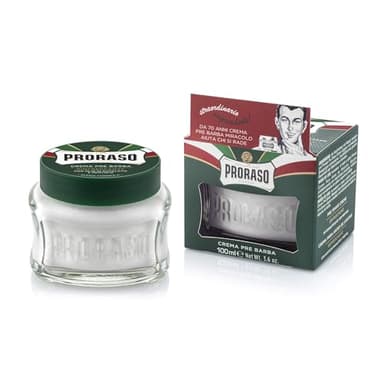 Proraso Crema pre afeitado, 100 ml, crema facial hombre refrescante y tonificante, crema barba hidratante y revitalizante con eucalipto y mentol, verde