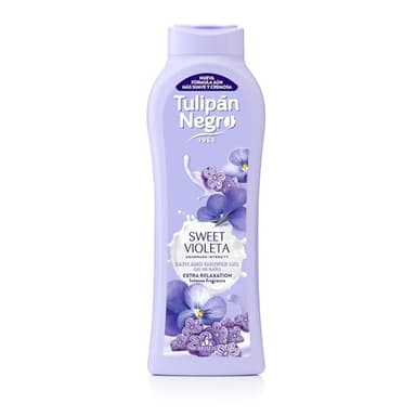 Tulipán Negro - Gel de Baño Sweet Violeta, Nutritivo e Hidratante, Gel de Ducha con Fragancia Floral Dulce, 650 ml