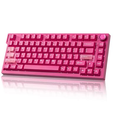 YUNZII RT75 Pro Teclado Gaming Mecánico Inalámbrico, Hall Effect, Rapid Trigger, Bluetooth/USB-C/2.4G, 8KHz, Botón Ajustable, RGB, 75% Compacto, 8000mAh, TGL/SOCD/DKS/MT (Rosa)