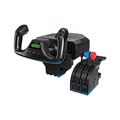 Logitech G Saitek Pro Flight Yoke Palanca de Mandos y Cuadrante de Aceleración para Simulación de Vuelo, Eje de Acero Auténtica y Precisa, 3 Modos, 75 Controles Programables, USB, Color Negro