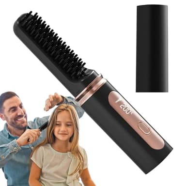 Plancha para el pelo – Plancha rizadora sin cable | Rizador de pelo recargable con calentamiento rápido y temperatura ajustable menos daño por calor para mujeres hogar y viaje