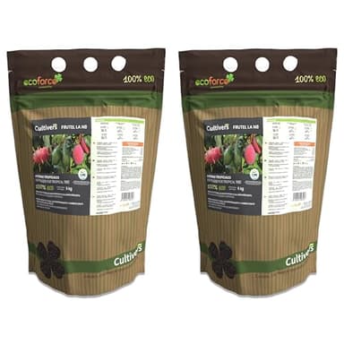 CULTIVERS Abono árboles Tropicales Ecológico 2x5 kg. Fertilizante para Aguacate, Mango, Litchi, Pitahaya, Papaya y Guayaba