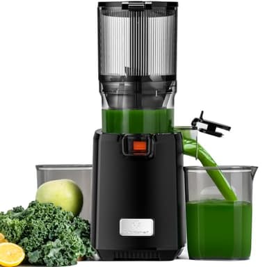 LINKChef Fruta Entera Extractor de Zumos y Verduras, 130mm Calibrey 1,8L Licuadora Prensado en Frio, 250W Extractor de Jugo Juicer Machine, Función de Masticación Inversa, Fácil de instalar y limpiar