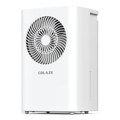 COLAZE Deshumidificador, 12L/día Deshumificadores de humedad, Deshumidificador Eléctrico Silencioso, Drenaje Continuo, 24H Timer, Ideal para, Baños, Dormitorios, Sótanos