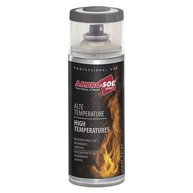 AMBRO-SOL, Pintura alta temperatura, Pintura para Radiadores, Hornos y Motores, Pintura en Spray para Metal Gris antracita, Spray 400 ml