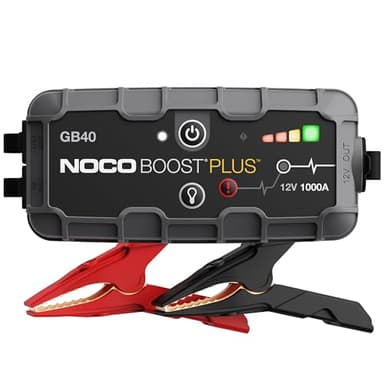 NOCO Boost GB40: Arrancador de Batería de Litio de 1000A UltraSafe – Antichispas y Protección contra Polaridad Inversa – Power Bank USB y Linterna LED – para Motores de Gasolina 6,0L y Diésel 3,0L