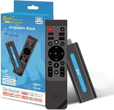 Android TV Stick 4K Ultra HD | Smart TV HDMI WiFi Dual Band 2.4/5GHz Bluetooth 5.0 | Control por Voz | Compatible con Apps de Streaming..