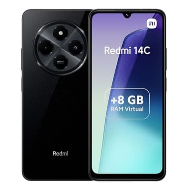 XIAOMI Redmi 14C - Smartphone de 8+256GB, Pantalla de 6.88” 120Hz LCD HD+, MediaTek Helio G81 Ultra, cámara Dual con IA de 50MP, 5160mAh, NFC, Negro (Versión ES)