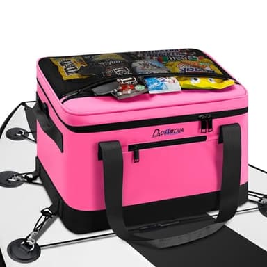 Tabla de paddle board Cooler Waterproof, super capacidad, tabla de remo con correa para el hombro y 6 clips elásticos, bolsa de accesorios para tabla de remo y kayak (rosa)