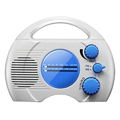 Radio de ducha SY-910 Upgarde de 5 niveles, impermeable, AM FM, radio de ducha compacta, altavoz integrado, accesorios de relajación para el hogar, baño, reproductor multimedia inalámbrico (azul)