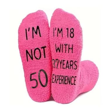 CATOR regalo 50 años mujer, regalo mujer 50 años, 50 cumpleaños mujer, madre, hermana, maestra o sus calcetines de cumpleaños divertidos, la mejor idea única de regalo de cumpleaños(50)