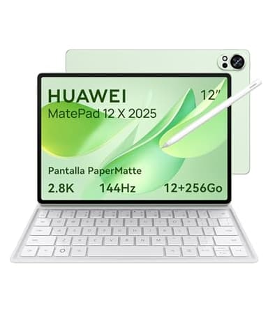 HUAWEI MatePad 12 X 2025 Tablet, 2.8K 144Hz 1000nits 12'' Pantalla PaperMatte Ultraclara,12+256GB, Batería 10100 mAh con Supercharge 66 W, Notes, con Teclado y M-Pencil Pro, Verde