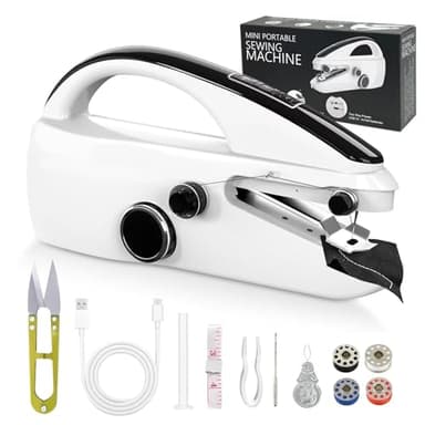 Máquina de Coser Eléctrica Portátil,Fácil de usar Mini máquinas de coser eléctricas Eléctrica para principiantes con dos velocidades, con kit de accesorios completos, adecuado para casa