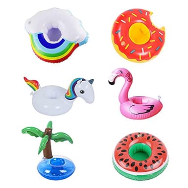 QEEQPF Juego de portavasos Inflable de 6 Piezas, Soporte para Bebidas para bañera de hidromasaje, Juguetes inflables para Piscina, Juguetes para Piscina, Adecuado para Fiestas, Vacaciones, baño
