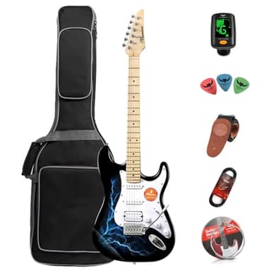 Guitarra eléctrica para adultos, principiantes, guitarra, rock, guitarra, profesional, para hombres y mujeres (Lightning)