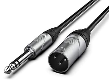 Audibax Pro Cable XLR Macho a Jack Balanceado 1.5 Metros, para Micrófono, Negro