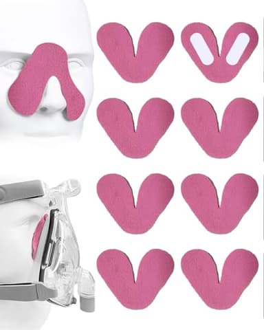 HUVZOR 8 Piezas Almohadilla Nasal de Confort para CPAP Mascarilla Almohadilla Protectora para Nariz Compatible con Máquina CPAP Accesorio Reutilizable