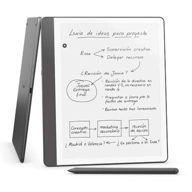 Amazon Kindle Scribe (16 GB) | Pantalla rediseñada con bordes uniformes. Escribe a mano sobre tus libros y documentos | Lápiz prémium | Gris tungsteno