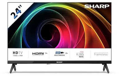 Sharp 24HA1205E - TV 24 Pulgadas 24" (resolución 1368 x 768, 3X HDMI, 2X USB) Color Negro