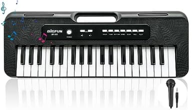 Teclado de Piano para Niños, 37 Teclas Electrónicos Piano Musical con Micrófono, Aprendizaje Portátil Educativo Navidad Cumpleaños Juguetes para 3 4 5 6 7 8 Años Niñas Niños