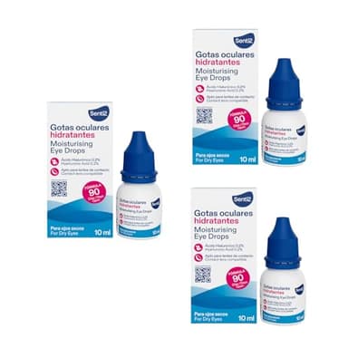 Gotas oftálmicas hidratantes y lubricantes con ácido hialurónico, 3 unidades