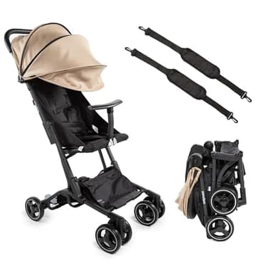 ZANCLEM Silla Paseo Bebe Ligera hasta 25 kg Reclinable Súper Equipado, Carrito bebe Plegable Compacto y Ligero, Cinturón de 5 Puntos y Freno de Pedal, Silla Paseo de Avion