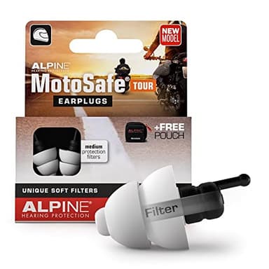 Alpine MotoSafe Tour Tapones para los Oídos - Tapones para Rutas en Moto - Evita Daños Auditivos durante la Práctica del Motociclismo - El Tráfico Sigue Siendo Audible - Tapones Reutilizables