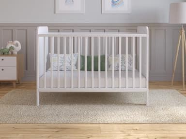 Love For Sleep Cuna de Madera para bebé 120x60 cm Blanco – Convertible en Cama Infantil – Altura Ajustable – Cuna evolutiva para recién Nacido y niño pequeño
