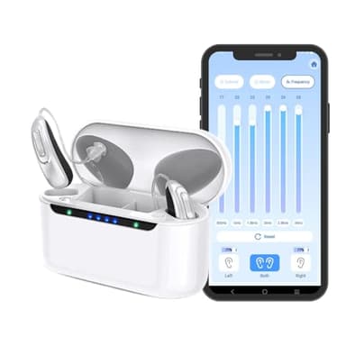 Amplificador de Sonido Recargable para Personas Mayores-Dispositivo Inalámbrico con Bluetooth y Control por App, 16 Canales Avanzados, Discreto y Fácil de Usar, Manual en Español