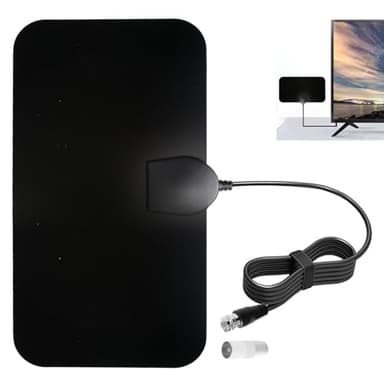 Antena de TV Digital Interior 4K de Más de 250 km de Longitud para TDT DVB-T/DVB-T 2 con Cable de 3 m, Antena de Ventana para Recepción de TV Digital HD/VHF/UHF/FM