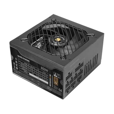 Mars Gaming MPB850SIM, Fuente Alimentación Full Modular ATX 850W, 7 Años Seguridad, 80Plus Bronze 230V EU, 90% Eficiencia, Ventilador SI Extreme Silence 140mm, Tecnologías AI2-RPM, DC-DC y SMD, Negro
