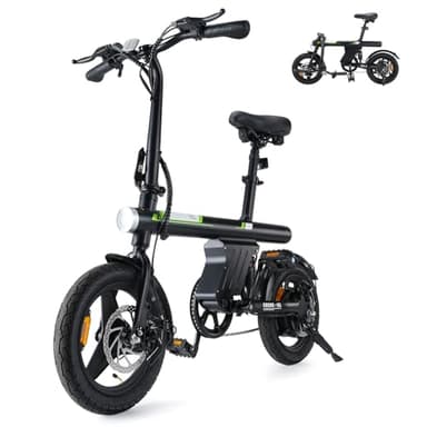 Finbike 14" Bicicleta Electrica, 250 W Bici Electrica con Batería De 280,8WH, Autonomía De 30-60 Km, 3 Modos De Velocidad, Bicicleta Electrica Plegable para Adultos Y Adolescentes
