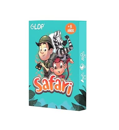 Glop Safari, Juegos de Mesa Niños 6-99 Años - Juego de Cartas Familiares - Juego de Mesa 2-6 Jugadores - Partidas Rápidas y Divertidas - Regalo Niño y Niña 6,7,8,9,10 años cumpleaños y Papá Noel