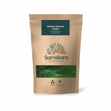 Espirulina en Polvo BIO Samskara | 63% Proteína + 6% Leucina | Alga Spirulina Orgánica y Ecológica | Superalimento Puro | Para Batidos, Yogur, Harinas, Sopas | Spirulina Powder ECO (1 kg)