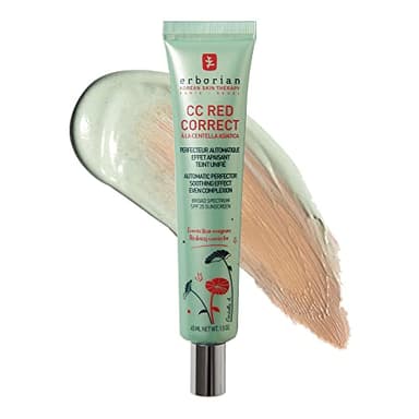 Erborian - CC Red Correct Crema Tinte Anti-Rojeces - Tratamiento Facial Perfeccionador del Tez con Corrección Colorimétrica - Tez Unificada - SPF 25 - Cuidado Cosmético Coreano - 45ml