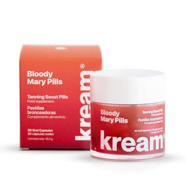 KREAM Pastillas Bronceadoras Bloody Mary Pills Aceleradoras Bronceado - 30 Cápsulas Orales