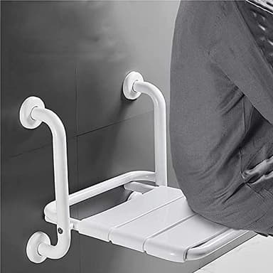 RYUNQ Asiento de Ducha abatible, Taburete de Ducha montado en la Pared para Minusválidos Silla Ducha Mayores Soporta hasta 150 kg para Personas Mayores y discapacitadas