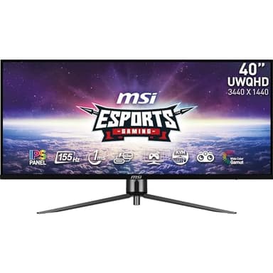 MSI mag 401QR - Monitor Gaming de 40" UWQHD (3440 x 1440) Panel IPS, 155 Hz / 1ms, 21:9, HDR 400, FreeSync Premium, Display Port 1.4a & HDMI 2.0 & Puerto Tipo C - Negro